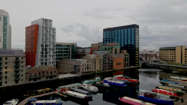 Доки Дубліні Ірландія Від Drone — стокове відео