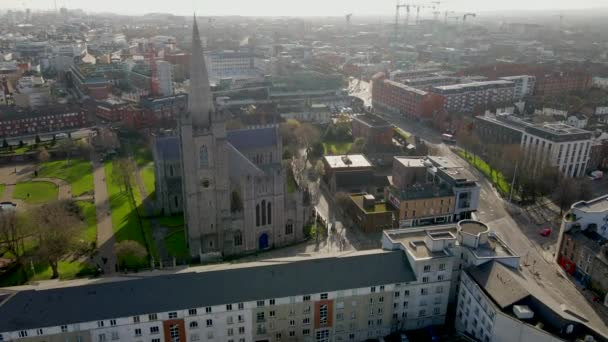 Katedrála Patrika Dublinu Irsko Drone — Stock video