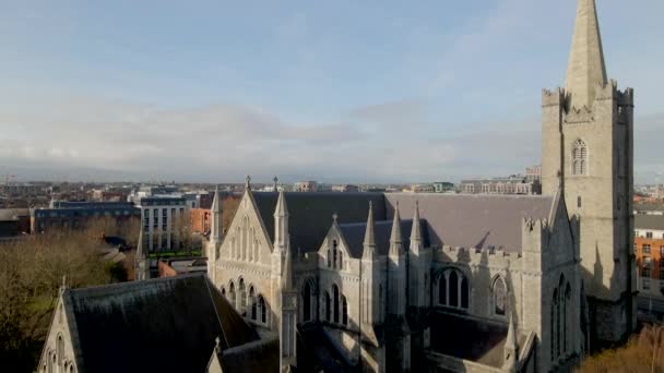Patrick Cathedral Dublin Ireland Drone — Stock Video