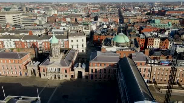 Απόψεις Του Δουβλίνου Ιρλανδία Από Τον Drone — Αρχείο Βίντεο