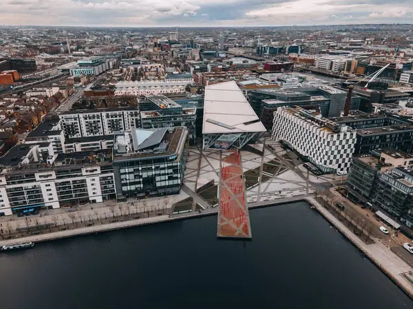 Dock Dublin Ireland Drone — стоковое фото