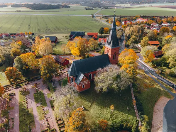 Widok Danmark Uppsali Szwecja Przez Drone — Zdjęcie stockowe