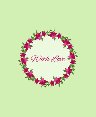 Invitation card with circular floral frame with the place of your text, Valentine's day, Woman's Day, Wedding, Birtdays