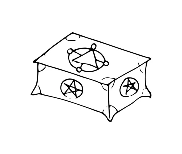 Ručně Kreslené Magické Kovové Krabice Izolované Bílém Pozadí Vektorové Ilustrace — Stockový vektor