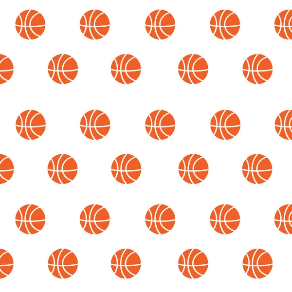 Бесшовный Баскетбольный Узор Белом Фоне Тканей Текстиля Обоев Оберточной Бумаги — стоковый вектор