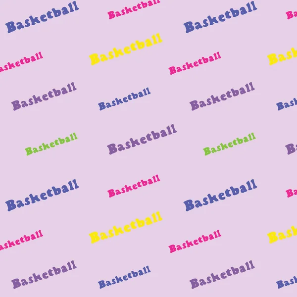 Nahtloses Handgezeichnetes Basketballmuster Handgezeichneter Schriftzug Nahtloses Muster — Stockvektor