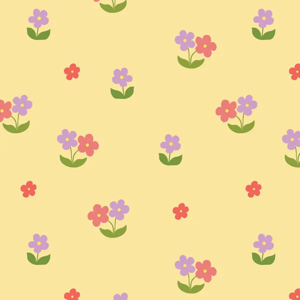 Cartoon Blumenmuster Für Stoffe Tapeten Packpapier Banner Textilien — Stockvektor