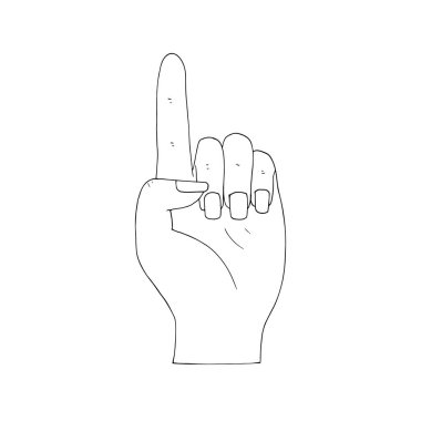 El yapımı Mudra Dragon diş hareketi. Meditasyon için Mudra. Beyaz arkaplanda vektör illüstrasyonu