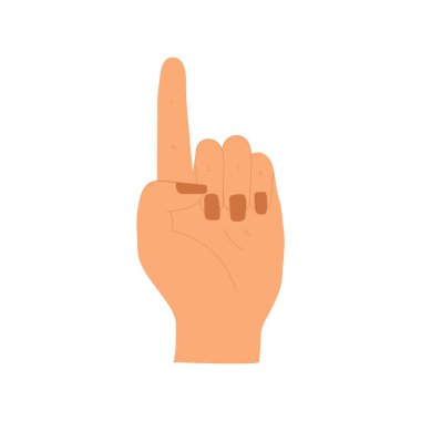 Mudra ejderha dişi, beyaz arka planda izole edilmiş düz çizim, el hareketi