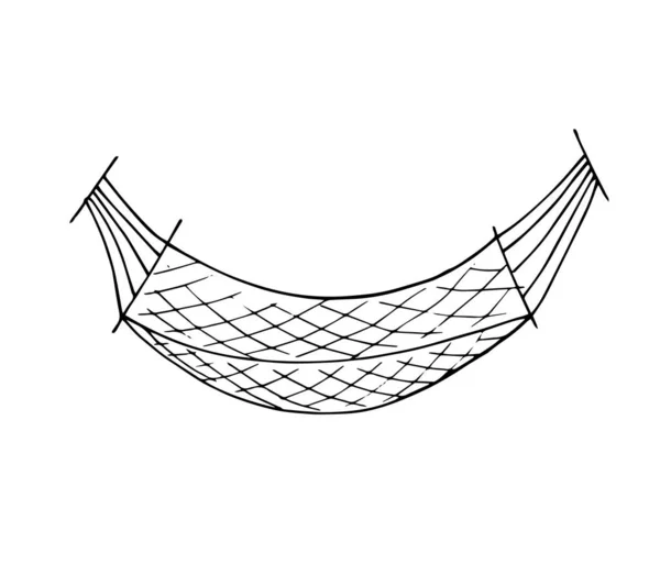 Vecteur Dessiné Main Hamac Doodle Isolé Sur Fond Blanc Hamac — Image vectorielle