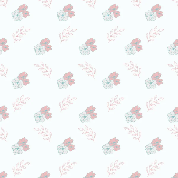 Безшовний Візерунок Гарних Квітів Тканин Текстилю Фону Обгорткового Паперу — стоковий вектор