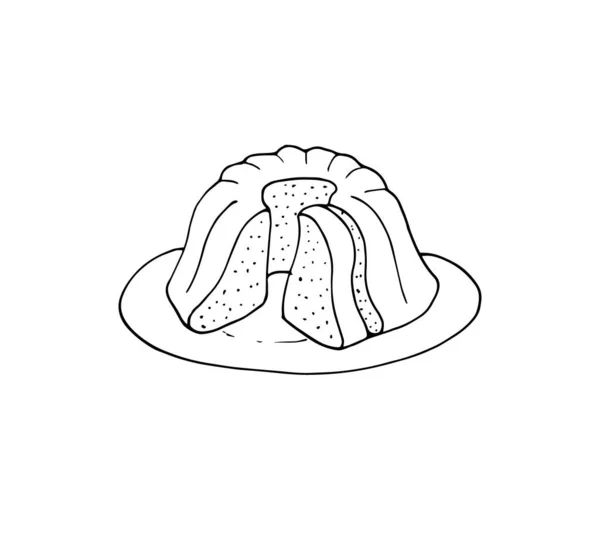 Мальований Пиріг Ізольовані Векторні Ілюстрації Білому Тлі — стоковий вектор