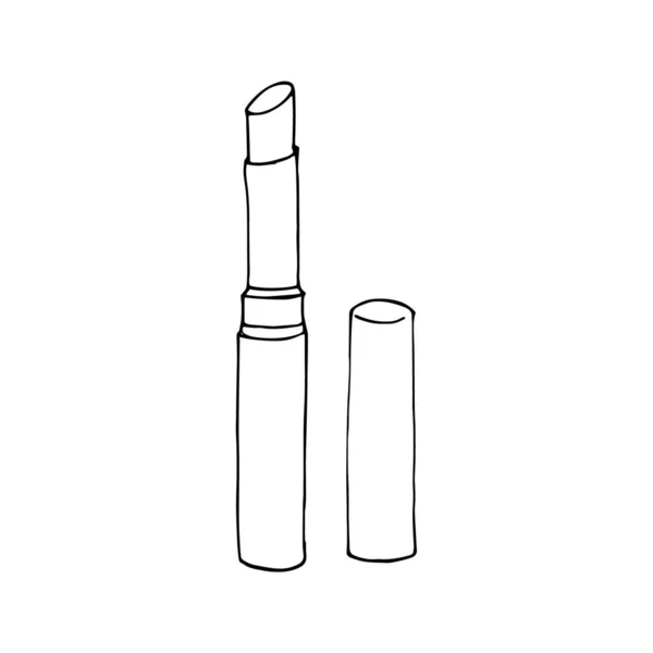 Handgezeichnetes Lippenstift Vektor Symbol Doodle Stil Vektor Lippenstift Flache Illustration — Stockvektor