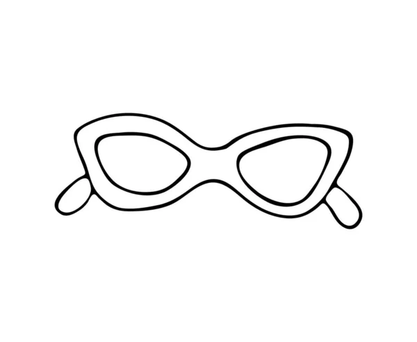 Solglasögon För Sommarskydd Vektor Handritade Mode Illustration Isolerad Vit Bakgrund — Stock vektor