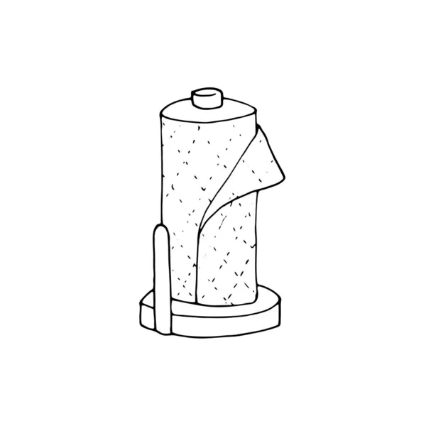 Тримач Рушника Кухонного Паперу Ізольовані Векторні Ілюстрації Білому Тлі — стоковий вектор