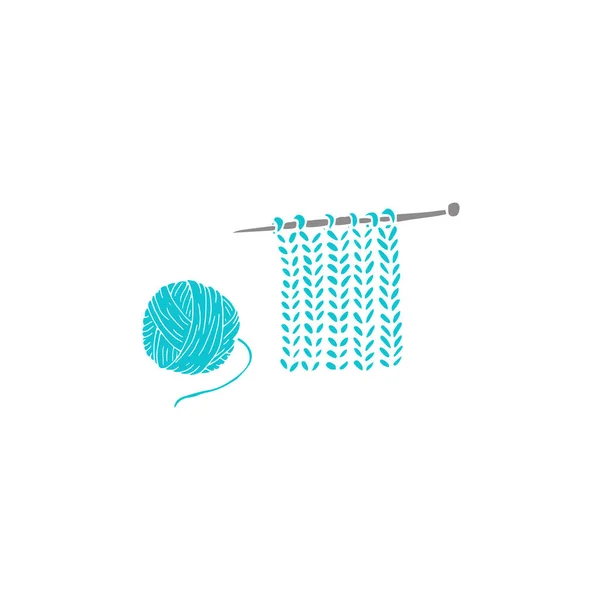 Ball Yarn Knitting Needles Womens Hobby Knitting Illustration Isolated White — Stock Vector