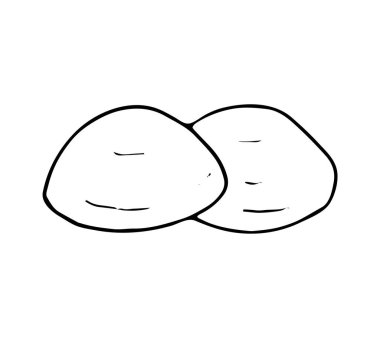 El çizimi iki çörek. Tasarımın fırın vektör ögesi beyaz arkaplanda izole edildi.