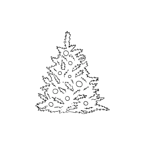 Handritad Snögubbe Isolerad Vit Bakgrund Vinter Illustration — Stock vektor