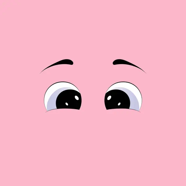 Cartoon happy eyes. Funny eye expression. Comic facial character caricature. Eye emotion of human, or animal. Isolated vector illustration.