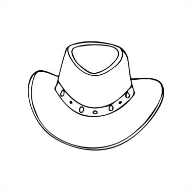 Kovboy şapkası. Beyaz arkaplanda izole vektör illüstrasyonu.