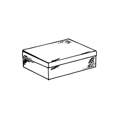 Çizgi film tarzında el işi kese kağıdı. Brown kapalı ve beslenme çantalarını açtı. Yemek paketi.. 