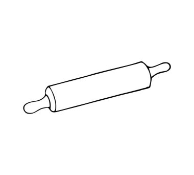 El yapımı merdane. Mutfak gereçleri ve yemek pişirme aleti. Ahşap arka iğne, mutfak gereçleri, hamur işi, ekmek ve yemek pişirmek için..