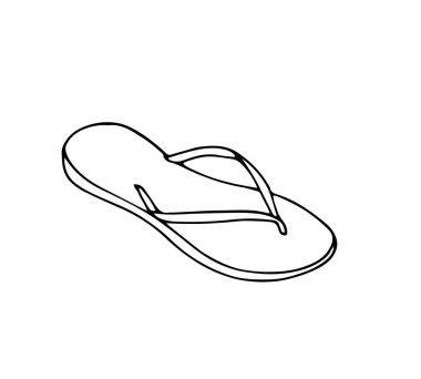 Yaz terlikleri sandaletler. Beyaz arka planda izole edilmiş terliklerin vektör çizimi. Bir çift sandalet..