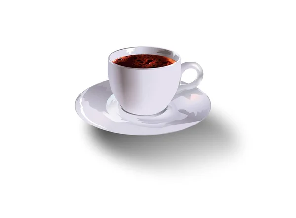 Die Abbildung Zeigt Eine Tasse Kaffee Isoliert Auf Weißem Hintergrund — Stockfoto