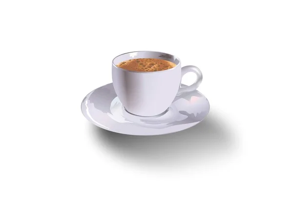 Die Abbildung Zeigt Eine Tasse Kaffee Mit Milch Isoliert Auf — Stockvektor