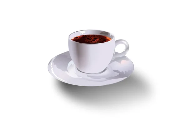 イラストは白い背景に孤立したコーヒーのカップを示すベクトルです — ストックベクタ