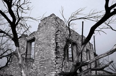 Ruins or a caliche home in New Mexico.                             