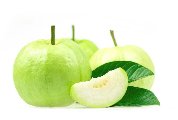 Guava Frukt Isolerad Vit Bakgrund Whit Klippning Väg — Stockfoto