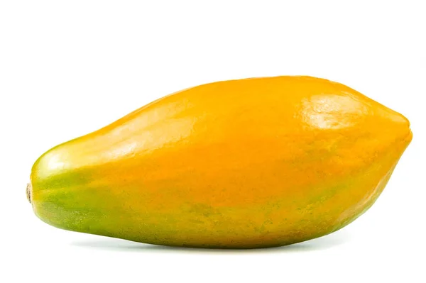 Fruta Madura Papaya Aislada Sobre Fondo Blanco Profundidad Total Campo —  Fotos de Stock