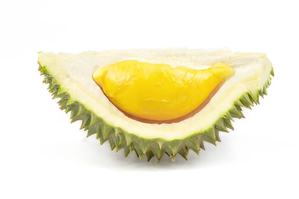 Mezzo Durian Isolato Sfondo Bianco — Foto Stock