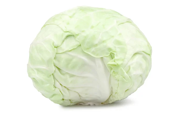 Whole Fresh Cabbage Isolated White Background Clipping Path — Stock Photo, Image