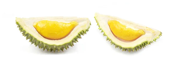 Half Durian Απομονώνονται Λευκό Φόντο — Φωτογραφία Αρχείου