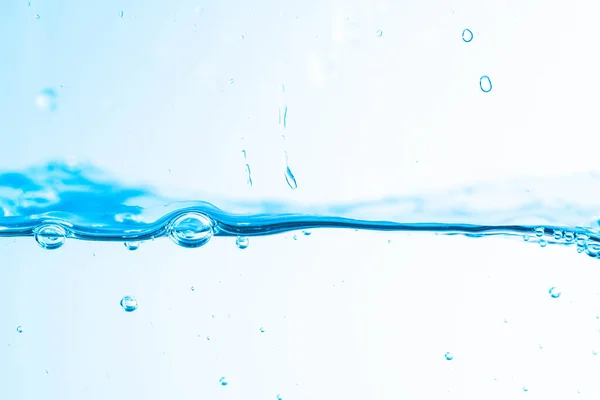 Bakgrundsbild Rörligt Vatten Vågor Isolerad Vit Bakgrund Klart Vatten Vattenbubblor — Stockfoto