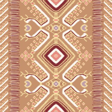 Klasik Afrika desenli desenli desenli nakış ve Tayland örgü nakışı. Geometrik etnik doğulu dikişsiz geleneksel desen. ,