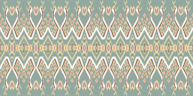 Güzel renkli Tayland nakışı. Geometrik etnik oryantal desen geleneksel arka plan, halı, duvar kağıdı, giysi, ambalaj, Batik, kumaş, Vektör nakış tarzı, kırpma yolu