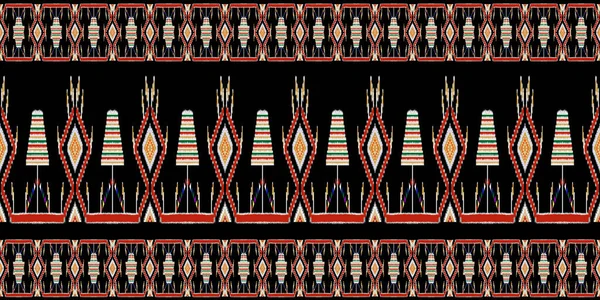 Prachtige Kleurrijke Thaise Gebreide Borduurwerk Geometrisch Etnisch Oosters Patroon Traditioneel — Stockfoto