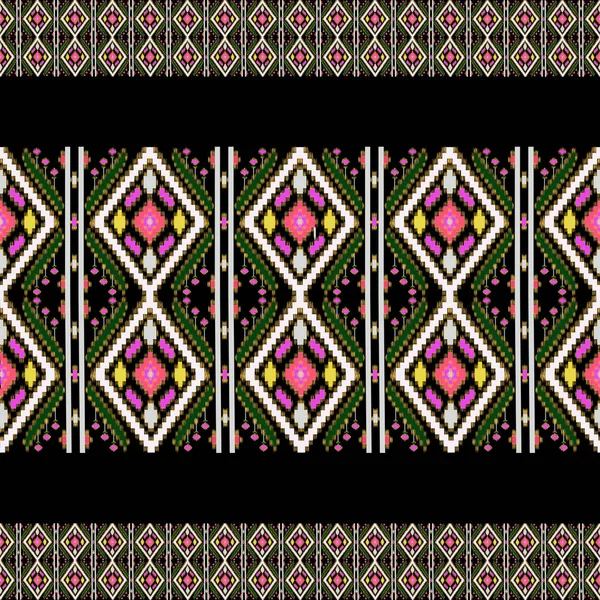 Bordado Malha Tailandês Colorido Bonito Padrão Oriental Étnico Geométrico Tradicional — Fotografia de Stock