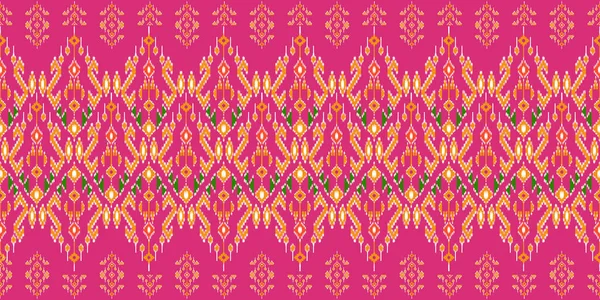 Piękne Kolorowe Tajskie Hafty Dzianin Geometryczny Etniczny Orientalny Wzór Tradycyjny — Zdjęcie stockowe