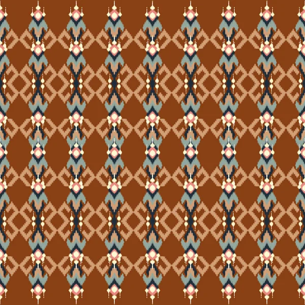 古典的なアフリカのイカットペイズリー刺繍とミックスタイのニット刺繍 幾何学的な民族東洋のシームレスなパターン伝統 — ストック写真