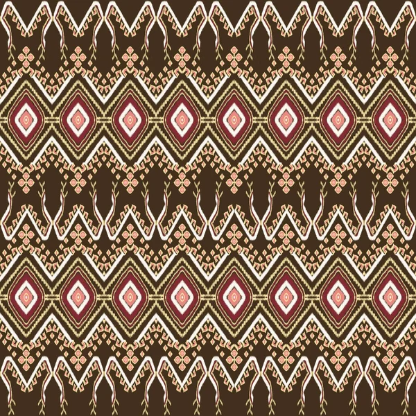 Classic African Ikat Paisley Embroidery Mix Thai Knitted Embroidery Geometric — Stock Photo, Image