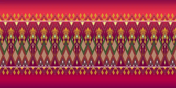 Schöne Bunte Thailändische Strickstickerei Geometrische Ethnische Orientalische Muster Traditionelles Design — Stockfoto