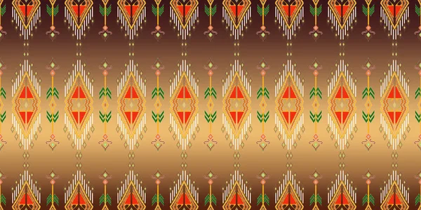 Красивый Красочный Тайский Трикотаж Вышивки Геометрический Этнический Восточный Узор Традиционный — стоковое фото