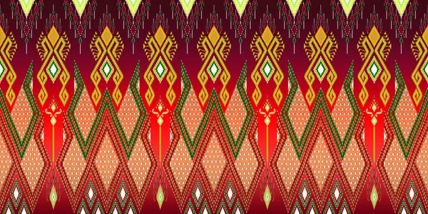 美しいカラフルなタイのニット刺繍 カーペット バティック ファブリック ベクトル刺繍スタイル クリッピングパスのための幾何学的な民族東洋のパターン伝統的なデザイン — ストック写真
