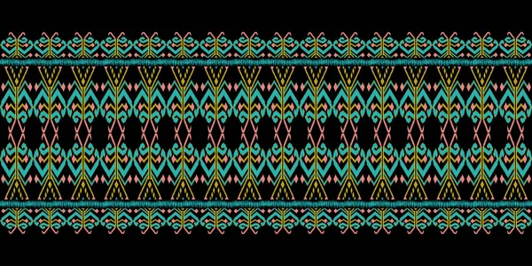 Schöne Bunte Thailändische Strickstickerei Geometrische Ethnische Orientalische Muster Traditionelles Design — Stockfoto