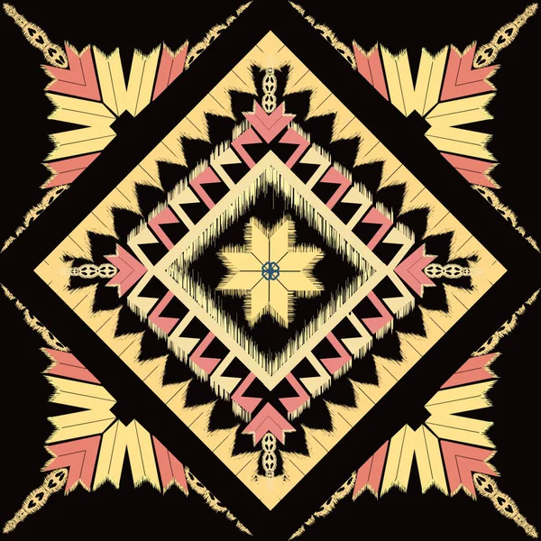 Clásico Africano Ikat Paisley Bordado Mezcla Punto Tailandés Embroidery Geometric — Foto de Stock