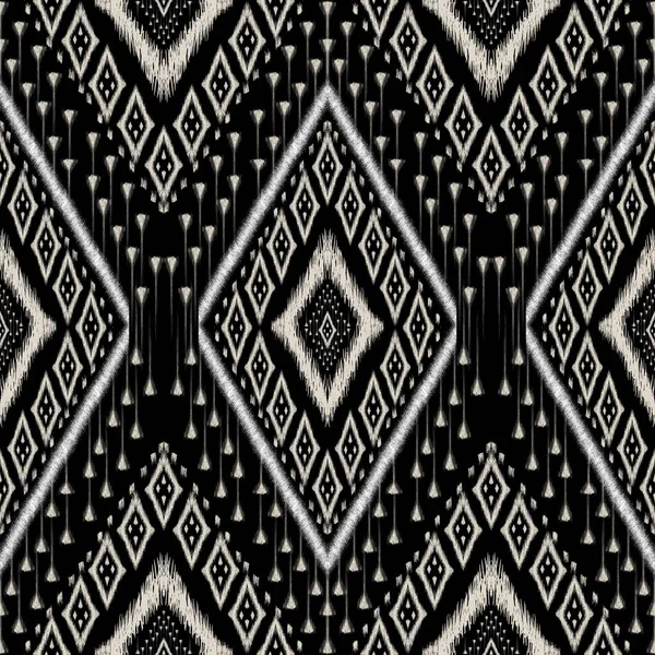 전형적 아프리카의 자수를 섞어서 Knitted 섞는다 Geometry Articental Seamless Pattern — 스톡 사진
